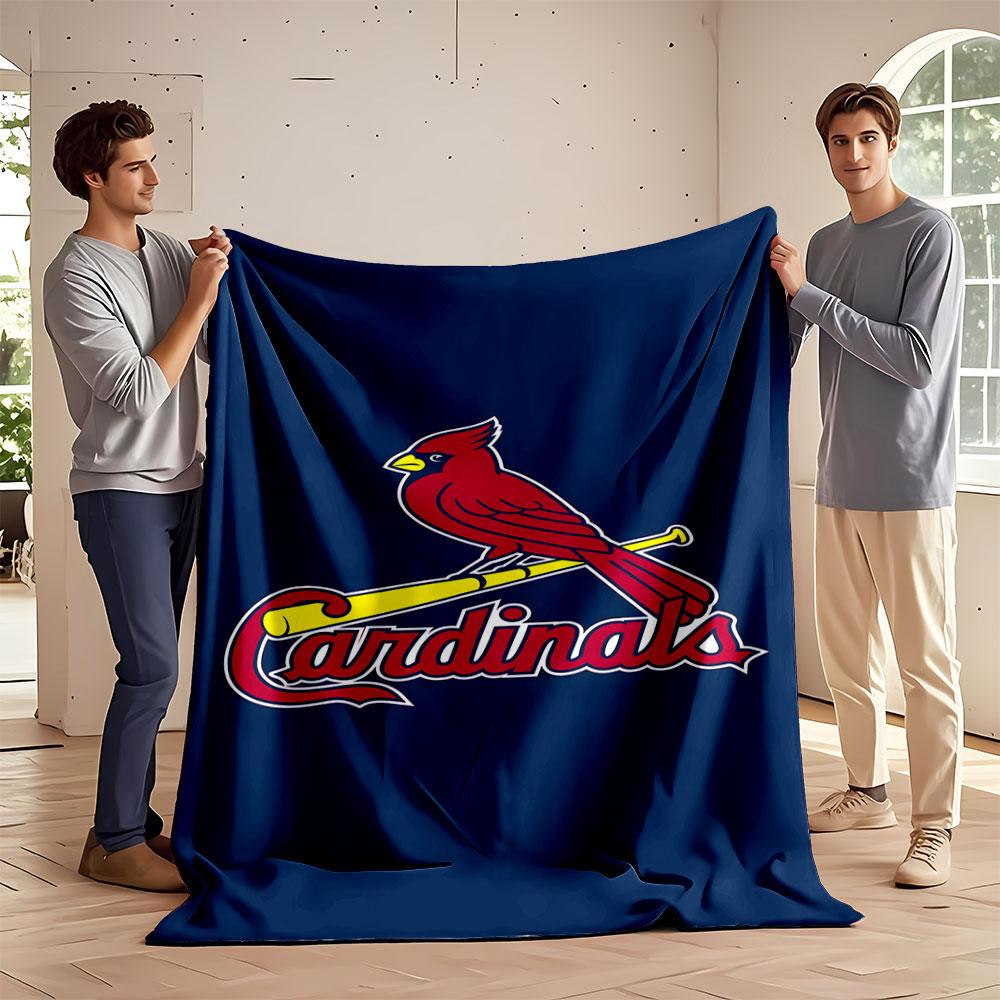 Cardinals Logo On Navy Blue Blanket Print Blanket Soft and Cozy Perfect for the Living Room Bed Sofa or a Nap,gift