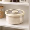 Moisture-Proof Rice Container with Hinged Lid Transparent Sealed