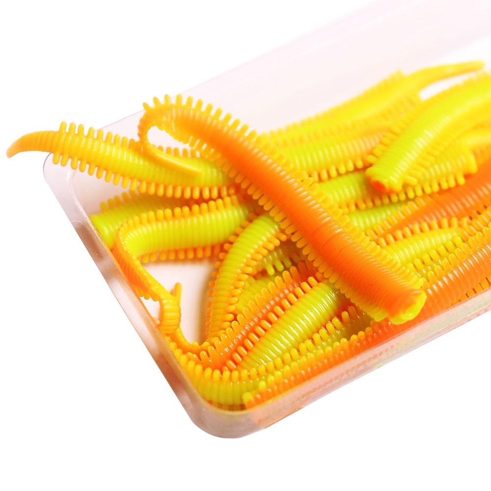 10Pcs Simulation Sand Silkworm Fishing Lure - TPR Soft Bait with Shrimp Fish Scent Stretchable Soft Tear-Resistant