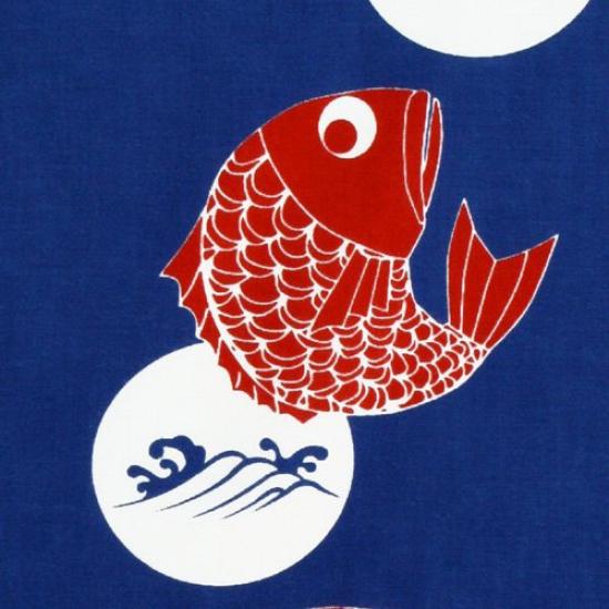 Dyeing Anbo Hand Towel the Waves of a Sea Authentic Made in 35cm x 100cm "Riding Bream" - Dyed, 100% Cotton, Tokuoka, Japan,