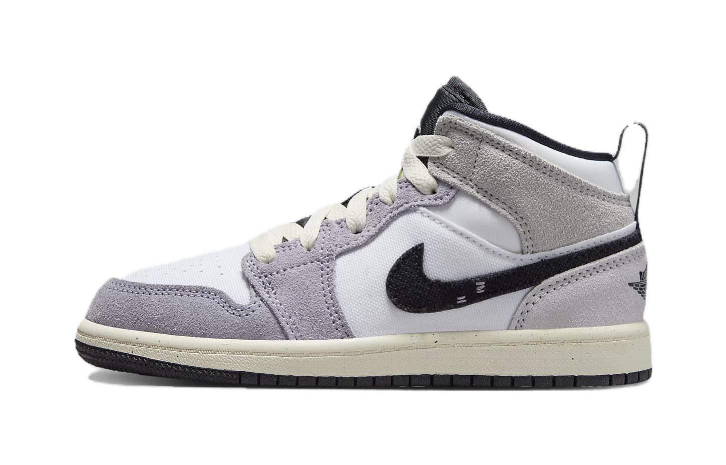 Jordan 1 Mid SE Craft White Cement Grey Black PS FD9090-002 29.5