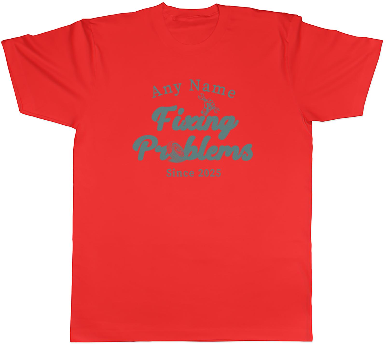 Personalised Grease Monkey Fixing Problems Mens TShirt Tee Gift Top S