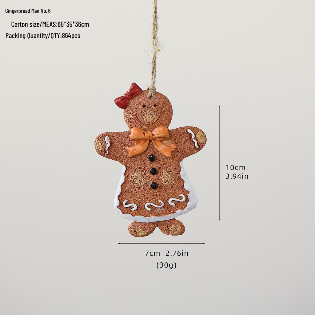Christmas Gingerbread Man Resin Pendant - Tree Ornaments & Charms