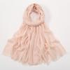 Fashion Cotton Viscose Scarf Wrinkle Plaid Pom Pom Fringe Shawls and Wraps Autumn Echarpe Pashmina Bufanda Muslim Sjaal 180*70Cm