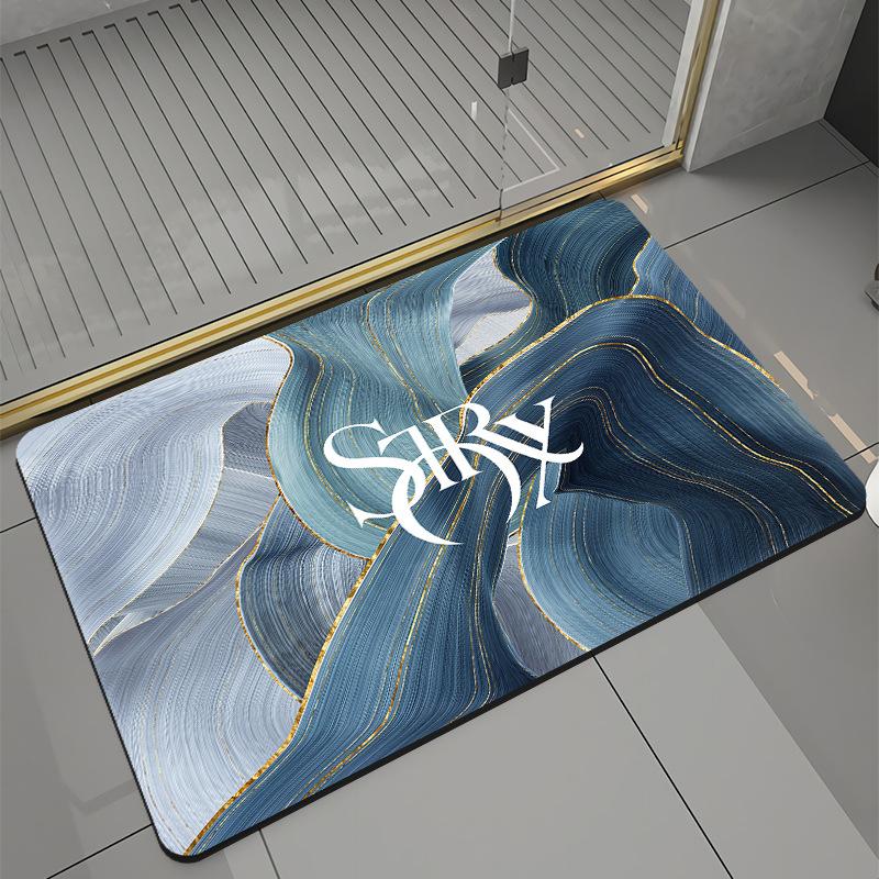 Bathroom Mats Front Door Mats Kitchen Mats Diatomite Mud Non-Slip Shower Rugs Quick Dry Machine Washable