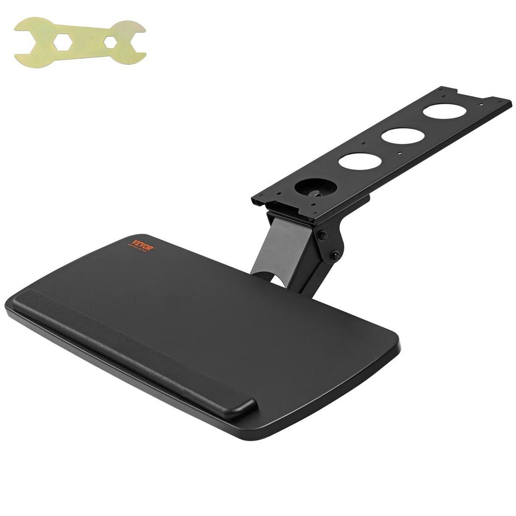 Keyboard Tray under Desk Adjustable Height, Height and Angle Adjustable under Desk Keyboard Tray Slide out, Large 25x9.8 inch Keyboard Holder under