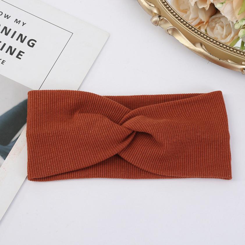 Elastiska Håraccessoarer Dam Nya Stickade Trådtvinnade Turbanband Massivt Brett Stickat Knutet Yoga Hårband Yoga Pannband