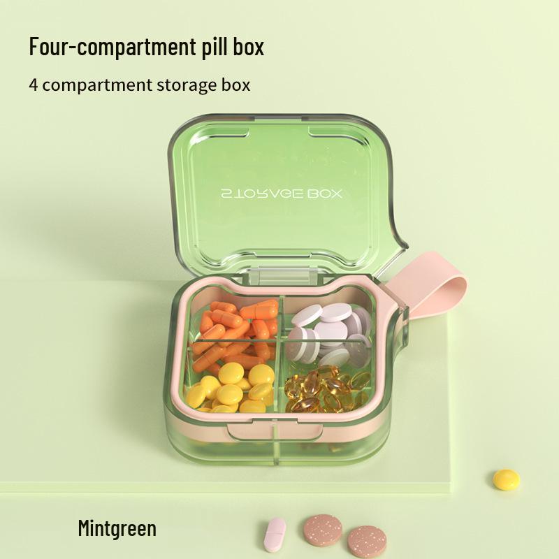 

Transparent Dopamine Small Pill Organizer: Portable Daily Medicine Case for Three Meals