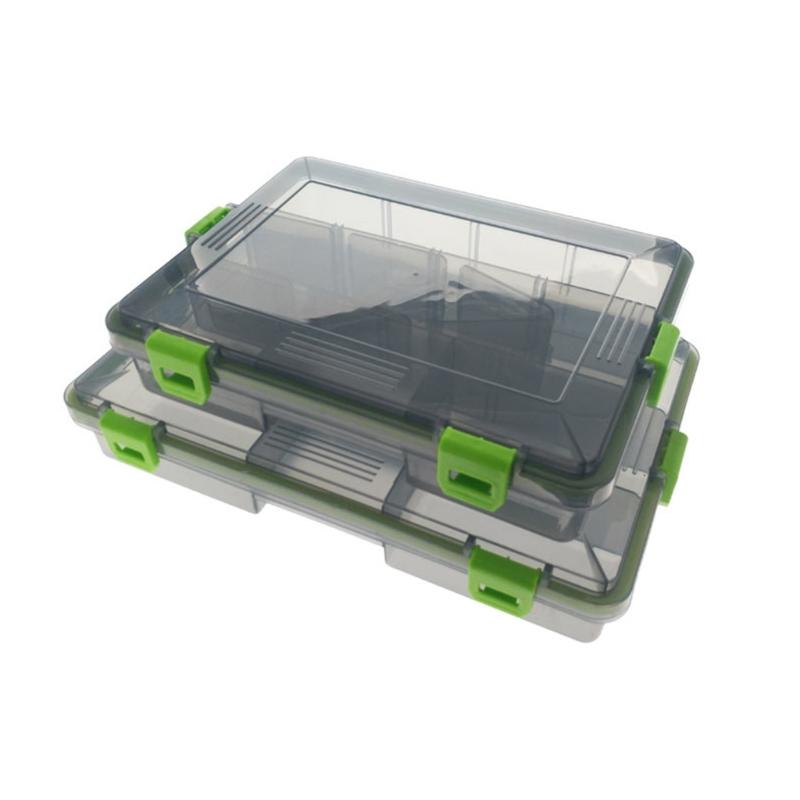 Wasserdichte Angelzubehör-Organizerbox Tackle-Einsatzbox mit verstellbaren Einsätzen Transparente Aufbewahrungsbox für Angelköder