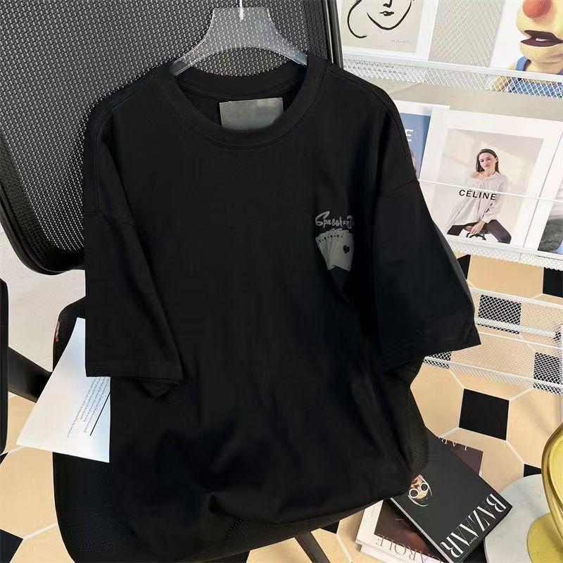 

Летняя персонализированная футболка с коротким рукавом, свободная утягивающая футболка с коротким рукавом, летний топ с коротким рукавом XXXXL чёрный