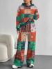 Retro Pattern 1116 European and American Autumn and Winter Casual Long-sleeved Suit Women's Hooded Sweater Trousers Two-piece Set
