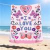 1pc Butterfly Love Flowers Heart Outdoor Flannel Blanket , Machine Washable Perfect Gift for Birthday , Holiday Travel Accessory , Durable Material