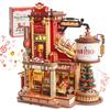 ROBOTIME 3D Wooden Puzzle Music Box LED Movable Model Mechanical Craft Kit DIY Assembly Sense Achievement Time Killer Brain Training Concentration Toy