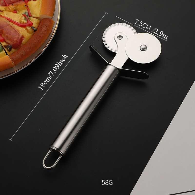 Pizza Roller Cutter Stainless Steel Pizza Knife Shovel Cake Crepes Multifunction Round Wave Cutter Wheels Hob Pizza Baking Tools