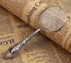 Russian Style 5X Gold Glass Lens Flower Handle High-grade Reading Magnifying Glass Embossed Handle