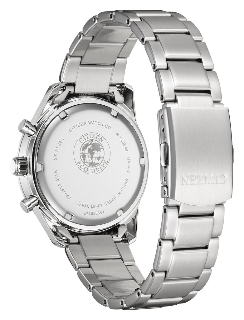 CITIZEN Collection VO10-6741F Eco-Drive Chronograph Men's Watch Black Dial Blue Accents