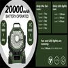 20000mAh Camping Fan with LED Lanterns 5 Speed Adjustable Hanging Design for Outdoor Camping Fishing and Hiking Camping Lights