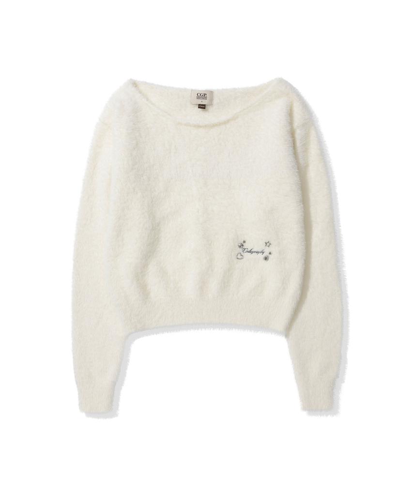 CGP (Women) Boat Neck Knit (Muffler Set)_Cream