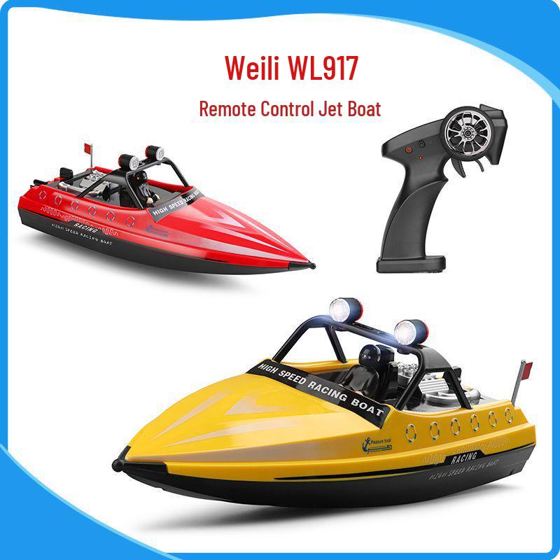 

Weili WL917 High-Speed Remote Control Racing Boat with Lights - Electric Toy Speedboat for Kids красный