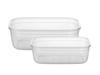 Pojemniki Do Żywności Plastikowe Prostokątne Foodie Kpl. 2Szt. 670Ml 1,2L