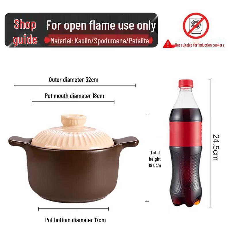 ASD 3.5L Ceramic Soup and Stew Pot