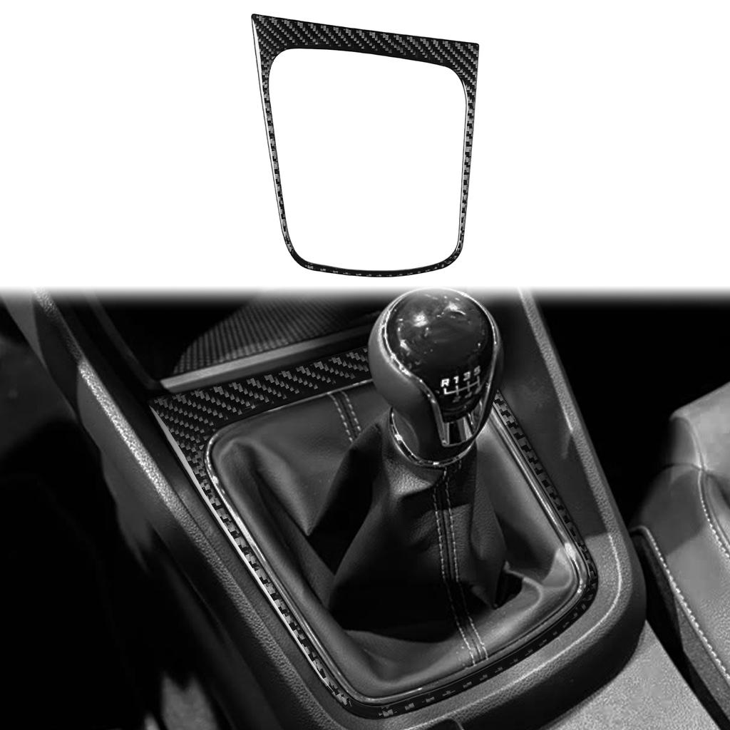 Echter Weicher Karbonfaser-Aufkleber Auto Schaltknauf Rahmen Panel Verkleidung Innenzubehör Für Seat Leon MK3 2013 2014 2015 LHD RHD