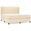 3128298 vidaXL Lit à sommier tapissier avec matelas Crème 160x200 cm Tissu