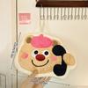Cartoon Elephant Animal Hand Towels for Kitchen Hanging Cloth Rag Kids Hand Towels Absorbent Bathroom Coral Velvet Handkerchief