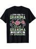 Women's Funny Family Generations T-Shirt - From Mom to Grandma to Great-Grandma Slogan with Floral Print, Loose Fit Roun