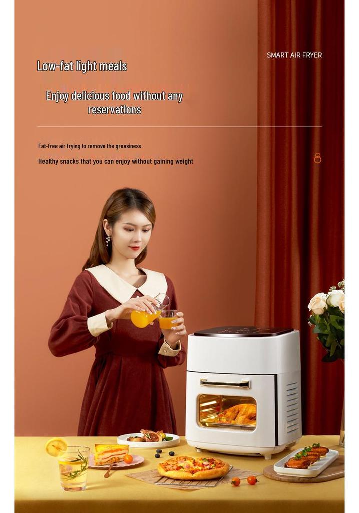15L Large Capacity Smart Air Fryer, Oil-Free Multifunctional Electric Oven
