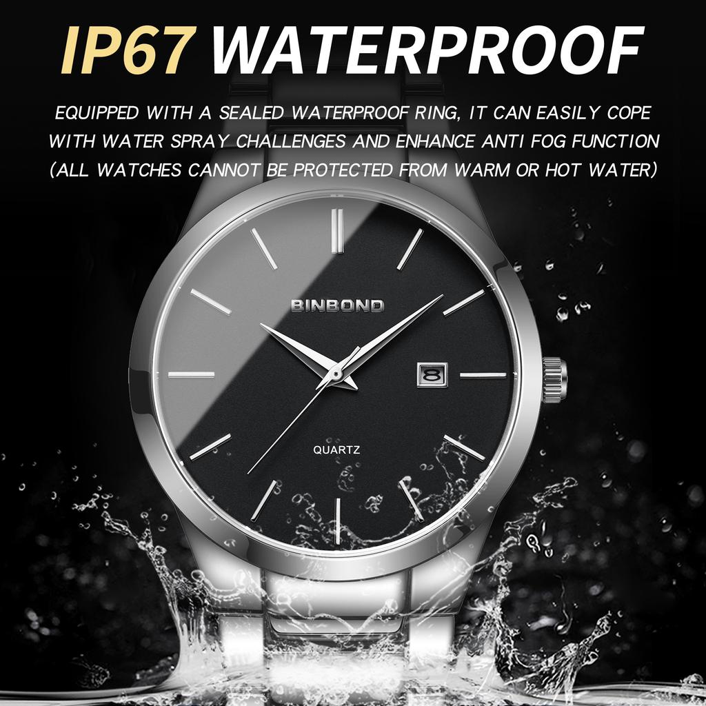 BINBOND Precise Quartz Wristwatches For Men Luxury Luminous Waterproof Auto Date Durable Men's Watch Casual Reloj Free Ship