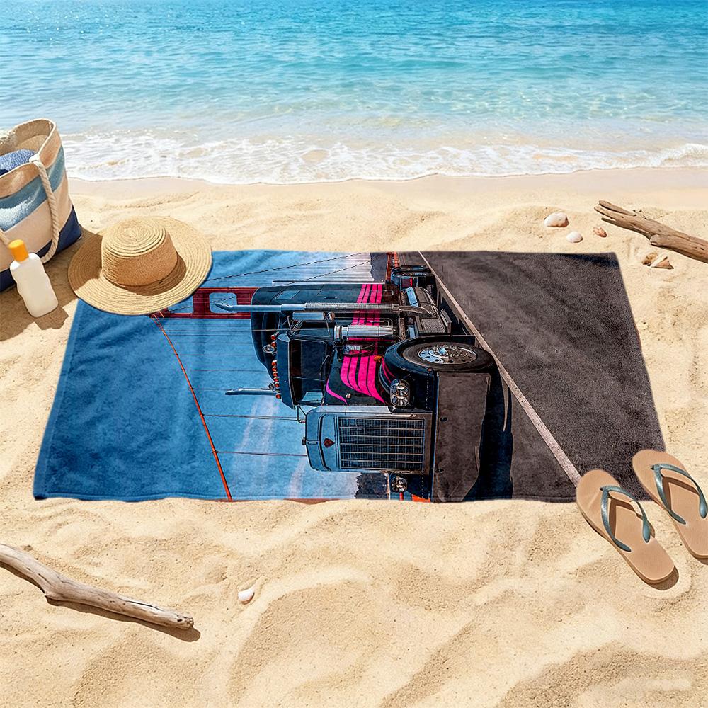 Kw Heavy Trucks Beach Towel Quickdry Soft Microfiber Comfortable Lightweight Portable For Swimmingbeachcamping Travel Beach Accessoriesgym