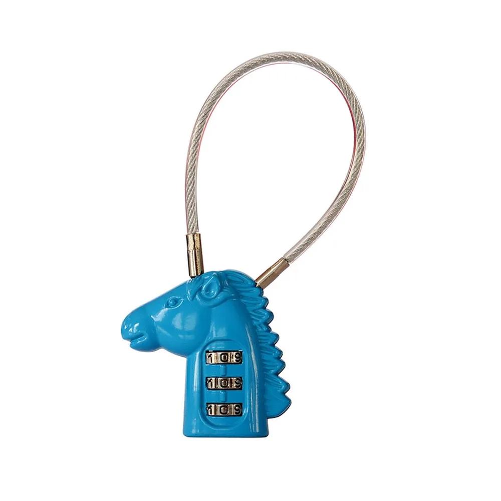 

Zinc alloy 3 Digit Password Lock Anti-theft Wire Rope Dormitory Cabinet Lock Horse-shape Padlock Security Coded Lock
