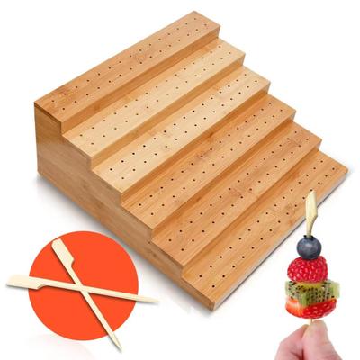 Supporto Display per Spiedini di Bambù Design a 180 Fori 6 Strati Ecologico Facile Montaggio