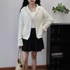 Autumn and Winter New Hooded Double Zipper Knitted Cardigan Soft Waxy Short Casual Versatile Temperament Sweater Jacket Women