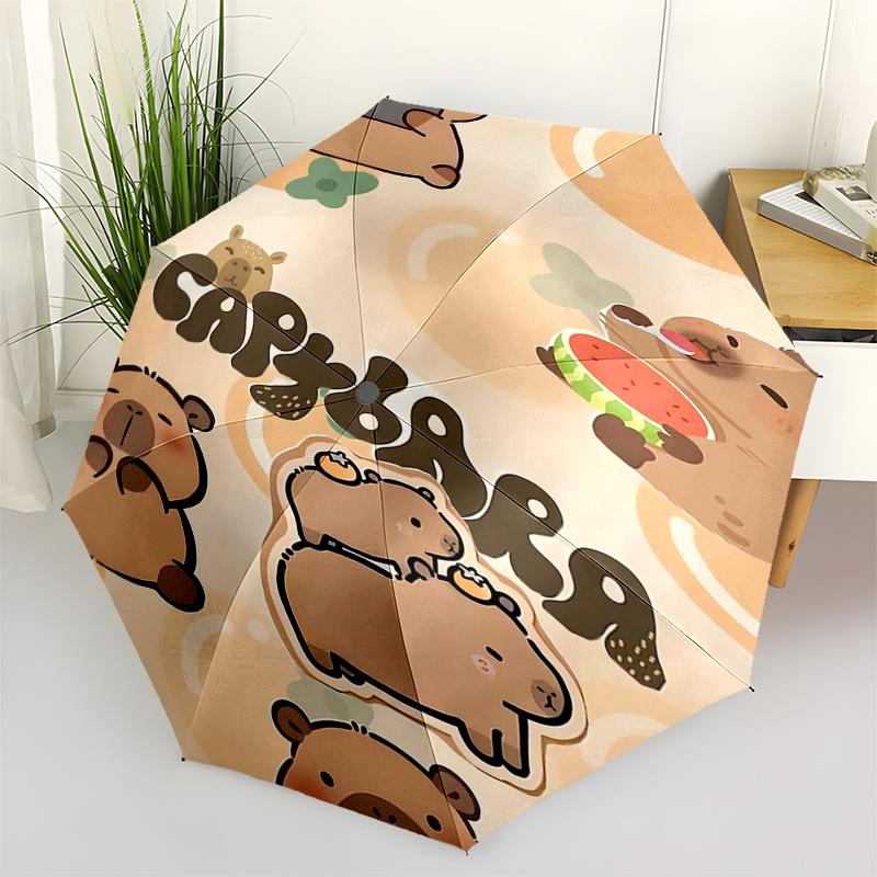

Capybara Themed Travel Umbrella-8 Ribs Automatic Opening and Closing, Portable Folding Design, Compact and Stylish Umbrella Suitable for Out