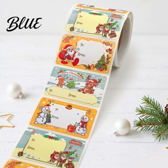 Holiday Embellishments for Scrapbooking Christmas Handwritten Name Tags Stickers Self-adhesive Coated Paper Stickers Roll Gift Personalized