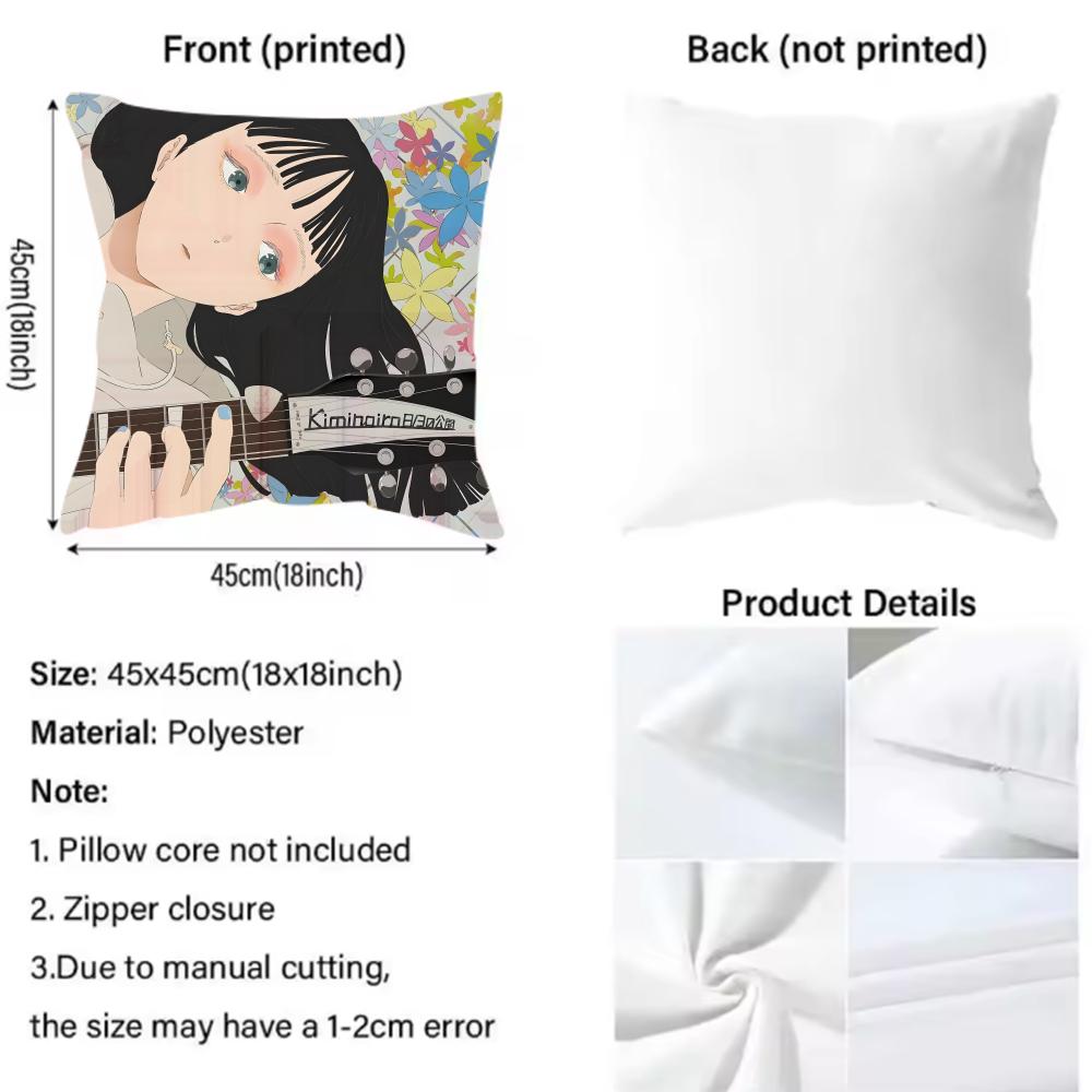 The Colors Within Anime Cushion Cover Pattern Printed Pillowcase for Living Room Sofa Cushion Cover & Bedroom Decor