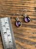 Solid 925 Sterling Silver Amethyst gemstone handmade Earrings Bezel Earrings Gift For Mom Birthstone Earrings