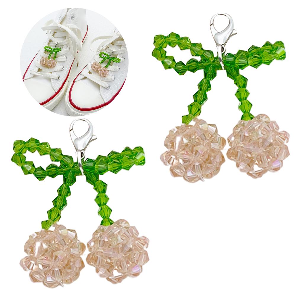 2 STK Stilvoller Kirschschuh-Anhänger Kirsch-Anhänger Herz Taschenanhänger Moderner Taschenanhänger Elegante Kirsch-Schlüsselanhänger für Schuh