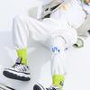 Li Ning CF Sports Fashion Series Graffiti Print Cuffed Loose Sports Long Pants Men Pants Off-White AKLR491-3