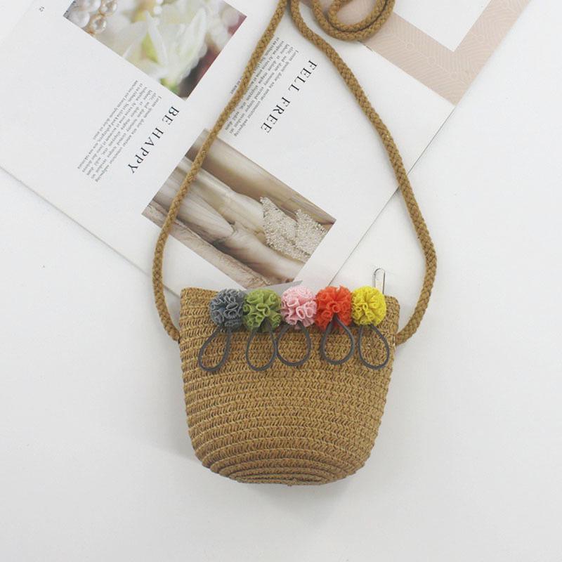 2024 Women's Mini Cartoon & Straw Flower Messenger Bags - Cute Beach Accessory