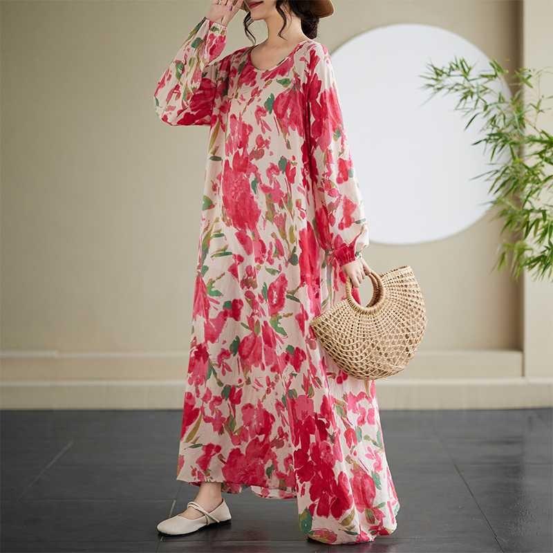 New Japanese Retro Long Sleeve Age Reducing Plus Size Casual Dresses