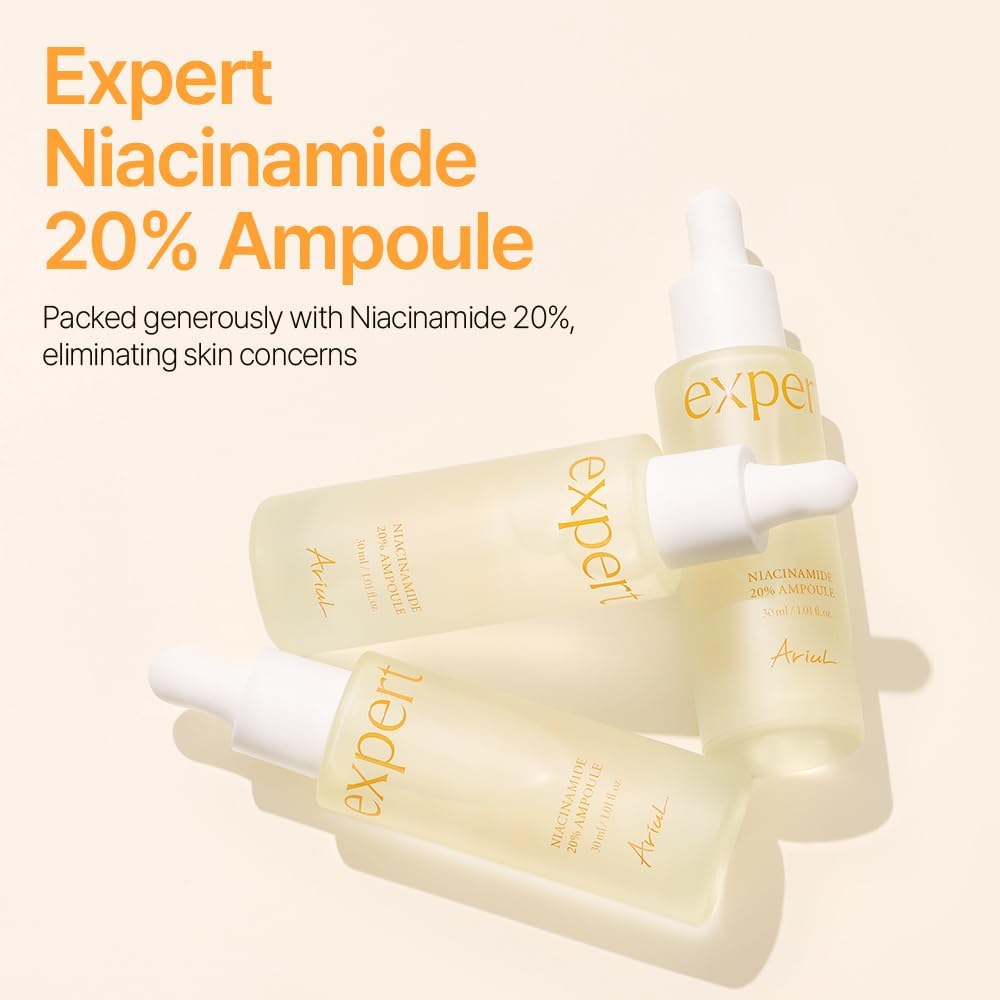 Ariul Expert Niacinamide 20 Serum: Brightening, Tone Care, PCA Zinc, Panthenol, Radiance Care, Hypoallergenic, Beauty Serum, Ampoule, Peptides,