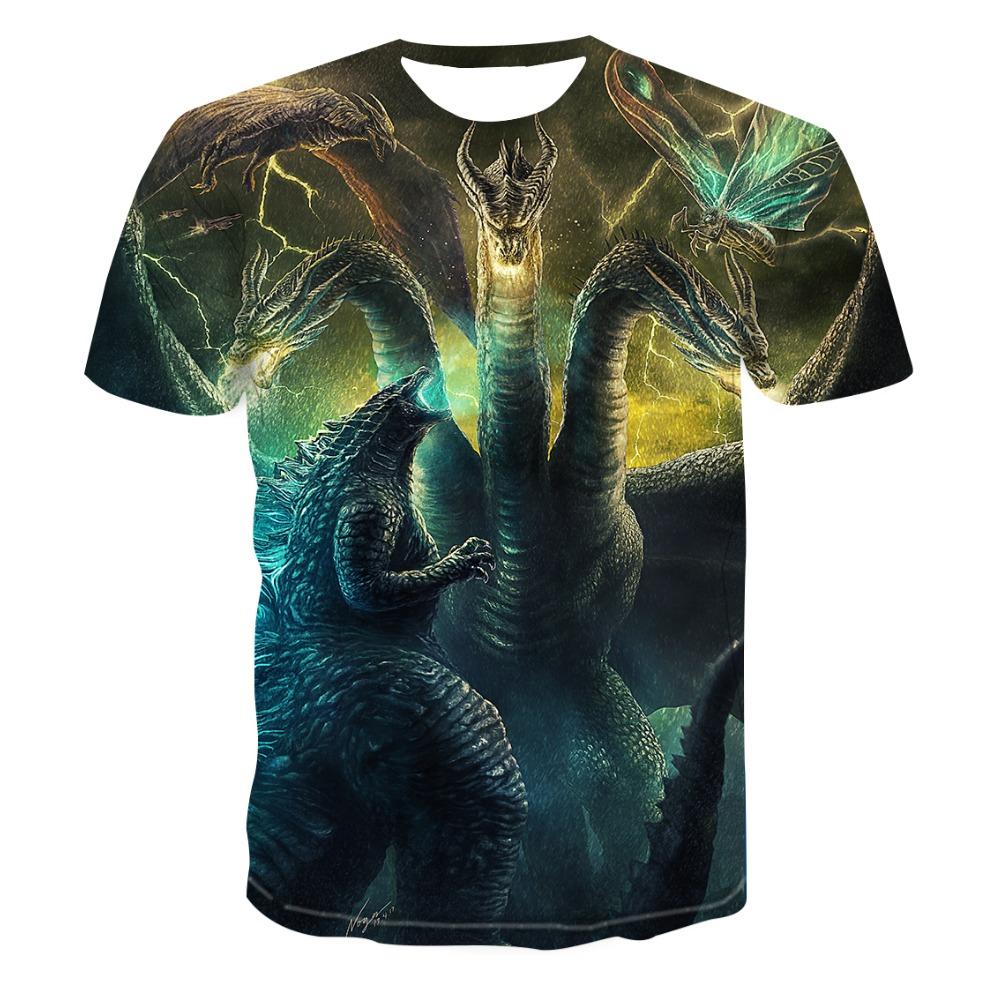 Tricou cu model de dinozaur la modă de vară Tricouri bărbați cu imprimare 3D Ocazional mâneci scurte Filme Filme Tricouri amuzante Îmbrăcăminte de stradă Topuri