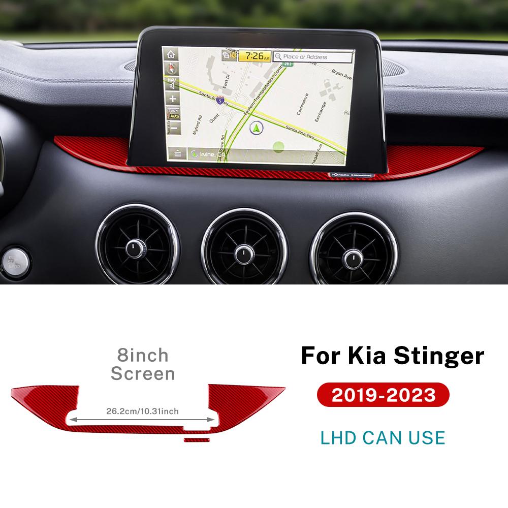 for Kia Stinger      LHD RHD Real Soft Carbon Fiber Car Central Navigation Screen Sticker Trim Accessories