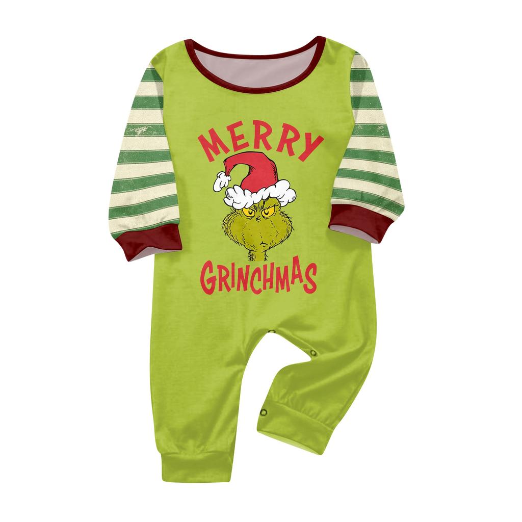 Matching Family Christmas Pajama Set Long Sleeve Round Neck with Pants for Parents and Children