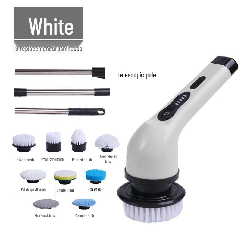 9-in-1 Multi-Functional Electric Cleaning Brush for Kitchen & Bathroom with Long Handle & Handheld Options