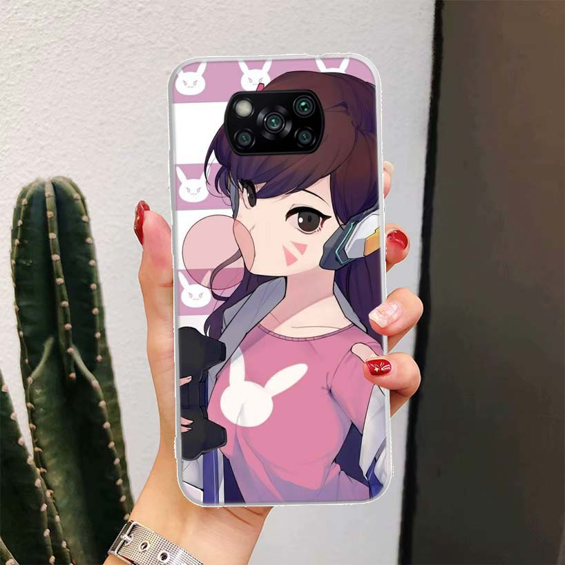 Game O-Overwatchs-DVA For Xiaomi Poco X7 X6 X5 X4 Nfc F6 F5 Pro Phone Case F4 Gt F3 M5S M5 M4 M3 X7Pro Fundas Cover Coque X6 X3