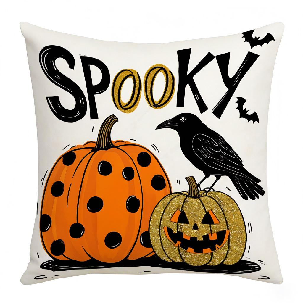 

Новое украшение на Хэллоуин, наволочка для дома, забавная наволочка с привидением и тыквой, квадратная наволочка для подушки 45 * 45 (excluding core)